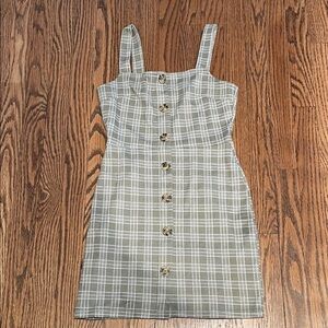 Altar'd State Plaid Button-Down Mini Dress